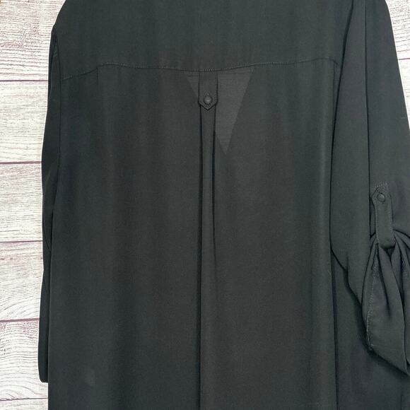 Torrid Harper Black Georgette Popover Office Career Blouse Shirt Size 2X Plus - Picture 5 of 6